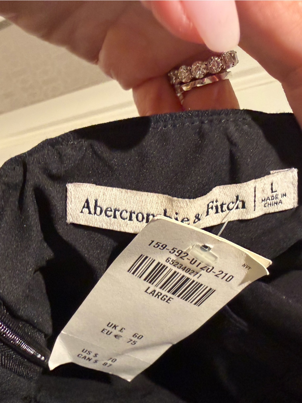 Abercrombie Halter Midi Dress - NWT - Black - Size L - Picture 9 of 12